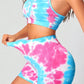 Bright Tie-Dye Sports Bra and Shorts Workout Set