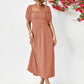 Hillary Boho Off the Shoulder Balloon Sleeve Midi Dress