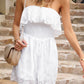 Boho Floral Strapless Layered Smocked Romper