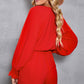 Brianna Tied Flounce Sleeve Plunge Romper