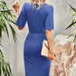Dierdre Boho Surplice Neck Dropped Shoulder Ruched Dress