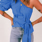 Women's Tied Puff Sleeve One-Shoulder Trendy Top