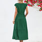 Evelyn Bohemian Tie Belt Ruffle Tier Midi Dress
