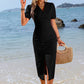 Catarina Wrap Surplice Ruched Puff Sleeve Dress