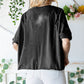 Distressed Asymmetric Hem Cropped Tee Shirt