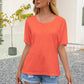 Bohemian Round Neck Mesh Back Detail Short Sleeve Top