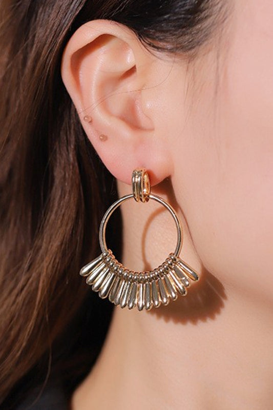 18K Gold-Plated Zinc Alloy Drop Earrings