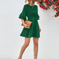 Charlie Round Neck Tie Belt Flounce Sleeve Dress