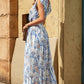 Boho Floral Printed Tie Back Cropped Top and Maxi Skirt Set