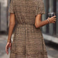 Chloe Boho Printed Flutter Sleeve V-Neck Dress