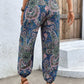 Boho Paisley Printed Smocked Waist Pants