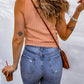 Sleeveless Waffle Knit Scoop Neck Tank Top