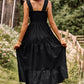 Harriet Boho Smocked Square Neck Tiered Dress