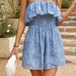 Boho Floral Strapless Layered Smocked Romper