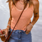 Sleeveless Waffle Knit Scoop Neck Tank Top