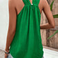 Green Ruched Grecian Sleeveless Blouse