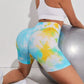 Bright Tie-Dye Wide Waistband Sports Shorts
