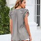Bohemian Ruffle Sleeves Solid Color Top