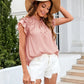 Bohemian Ruffle Sleeves Solid Color Top