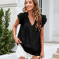 Bohemian Ruffle Sleeves Solid Color Top