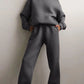 Women's Trendy Solid Color Hoody Sweatshirt and Sweatpants Set