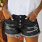 Women's Ripped Cutoff Button up Trendy Denim Shorts
