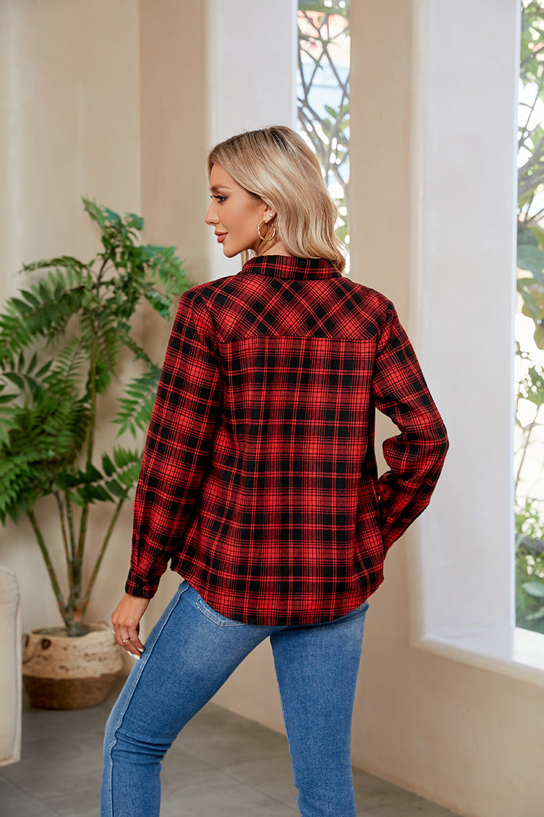 red and black plaid for women