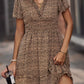 Chloe Boho Printed Flutter Sleeve V-Neck Dress