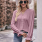Bohemian Exposed Seam Round Neck Long Sleeve Cropped Top