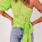 Women's Tied Puff Sleeve One-Shoulder Trendy Top