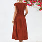Evelyn Bohemian Tie Belt Ruffle Tier Midi Dress