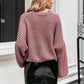 Bohemian Round Neck Dropped Shoulder Long Sleeve Sweater