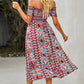 Bohemian Off-Shoulder Midi Frill Trim Split Dress