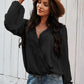 Black Boho Swiss Dot Balloon Sleeve Top