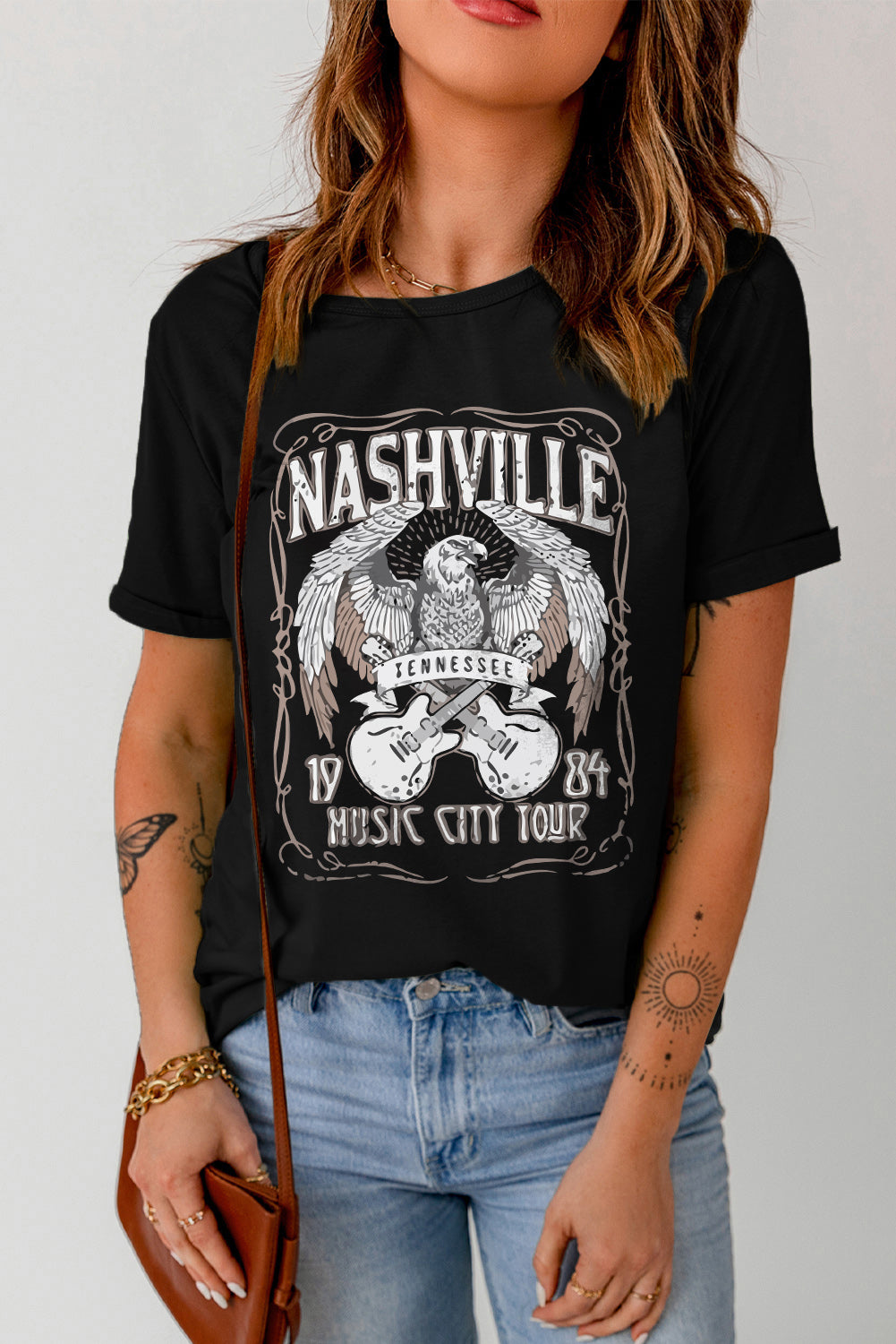 Nashville Music Black Graphic T-Shirt