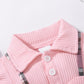 Little Baby Girl Plaid Collared Bow Detail Dress