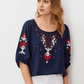 Boho Striped Off-Shoulder Frill Hem Knit Crop Top