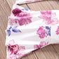 Little Baby Girl Ribbed Bodysuit and Printed Flare Pants Set