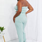 Ribbed Open Back Cropped Racerback Tank Top