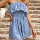 Boho Floral Strapless Layered Smocked Romper
