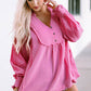 Boho Sexy Cutout Round Neck Long Sleeve Top