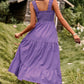 Harriet Boho Smocked Square Neck Tiered Dress