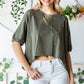 Distressed Asymmetric Hem Cropped Tee Shirt
