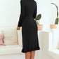 Bohemian Ribbed V-Neck Tie Waist Pencil Dress