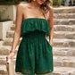 Boho Floral Strapless Layered Smocked Romper
