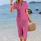 Catarina Wrap Surplice Ruched Puff Sleeve Dress