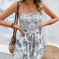 Boho Bandana Printed Tie Front Halter Neck Romper