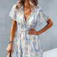 Chloe Boho Printed Flutter Sleeve V-Neck Dress