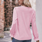 Bohemian Exposed Seam Round Neck Long Sleeve Cropped Top