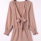 Brianna Tied Flounce Sleeve Plunge Romper